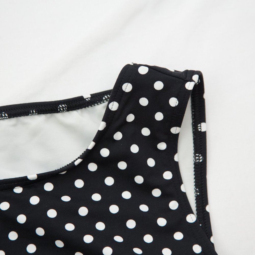 Lands' end tankini womens top built in bra‎ size 14W polka dot - Picture 2 of 9